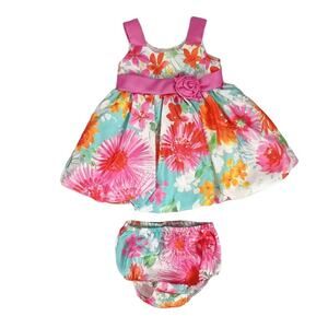 Jessica Ann Infant Semi Formal Floral Dress with Diaper Cover